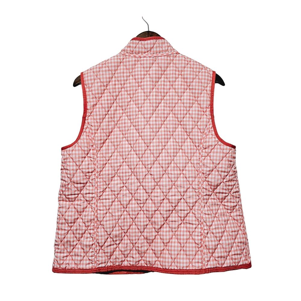 Quilted Reversible Women's Vest - Pockets Both Sides. Salmon and white. - Picture 5 of 10